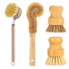 Bamboo Dish Brushes Sets 4 Tools Dish Scrub Brush Dish
