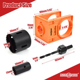 ANGELSWORD Door Lock Installation Kit, High Carbon Steel Hole Saw Set for Drilling Wooden Doors, Installing Deadbolt and Knob