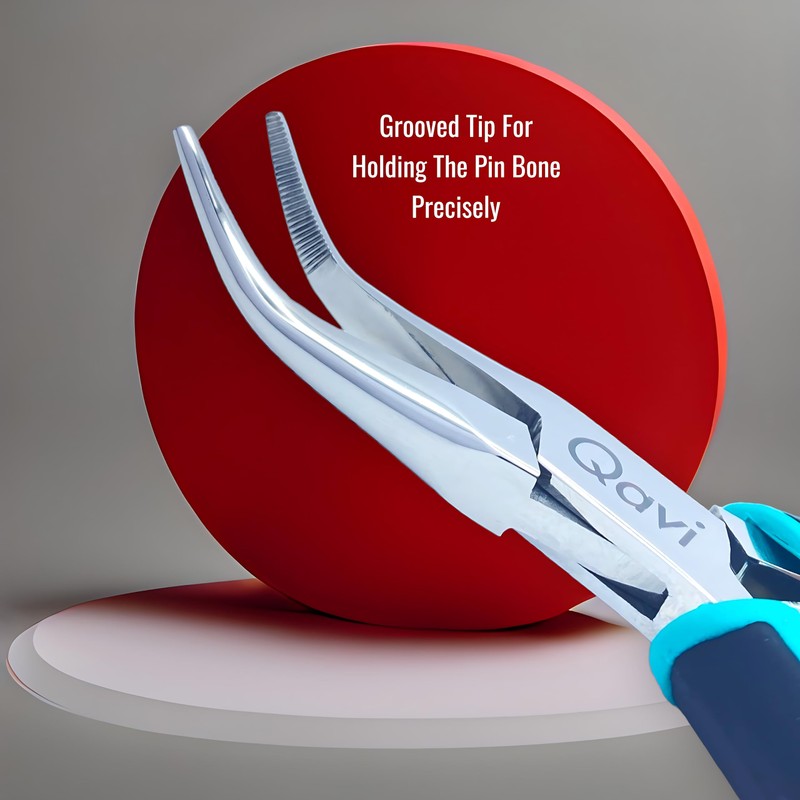 Fish Bone Pliers/Tweezers Curved, High Grade Stainless Steel Polished (14cm)