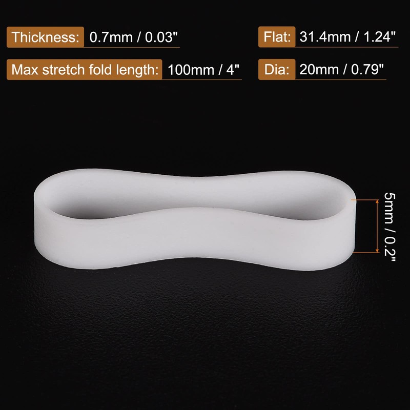 MECCANIXITY Silicone Rubber Bands Rings 100Pcs Non-slip 20mm Dia 0.7mm