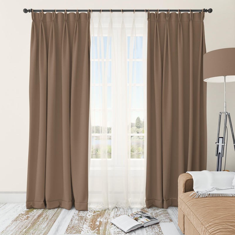 INANOSA 24 Pcs Handcrafted Natural Beech Wood Curtain Rings with