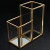 Glass Storage Container Garden Polygonal Column Golden Brass Bar Welding