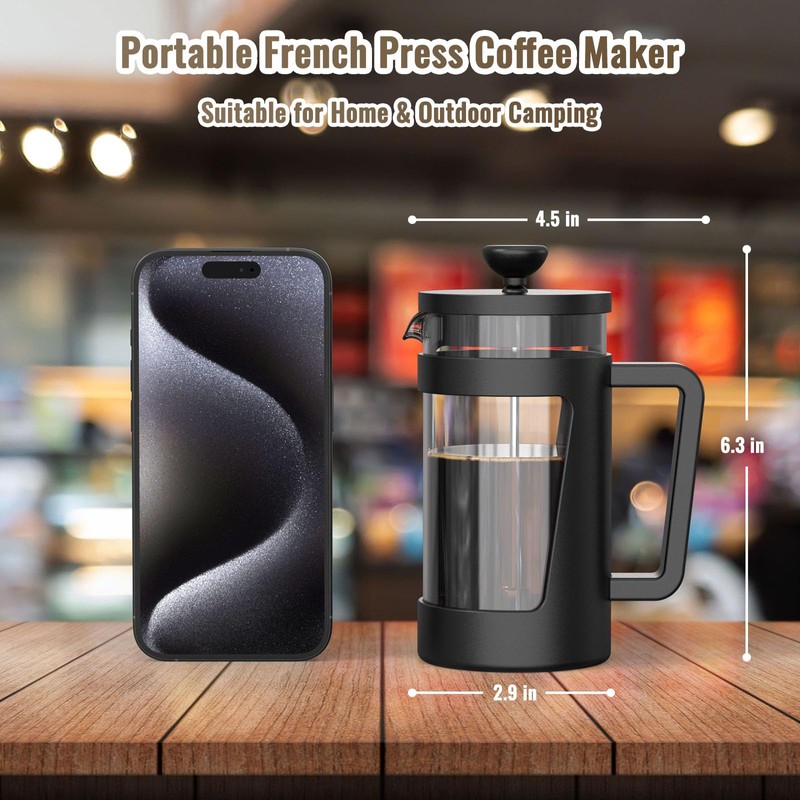RAINBEAN Cafetiere 1 Cup French Coffee Press, Small Cafetiere 1