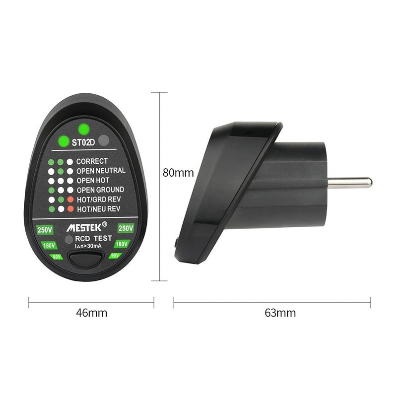 Jadeshay Socket Tester RCD Meter Socket Tester with RCD Test