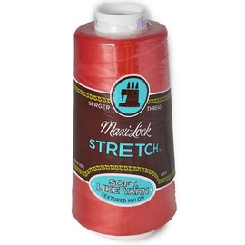 A&E Maxi Lock Stretch Textured Nylon Artillery Red Serger Thread MWN-32326
