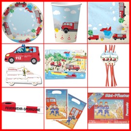 6 ID for Fire Brigade Shaped Brand For A Themed Party For Children's Birthday Parties Party Set Party Theme Decoration Party Fireman Fire