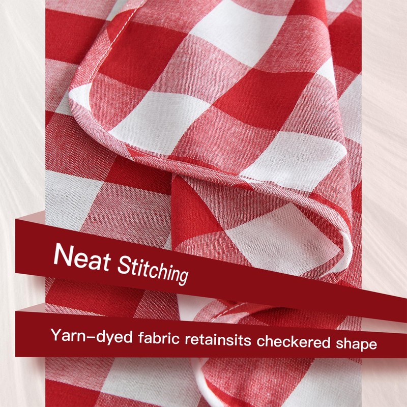 WAITER TREE Rectangle Checkered Tablecloth Water Resistant Spillproof and Washable