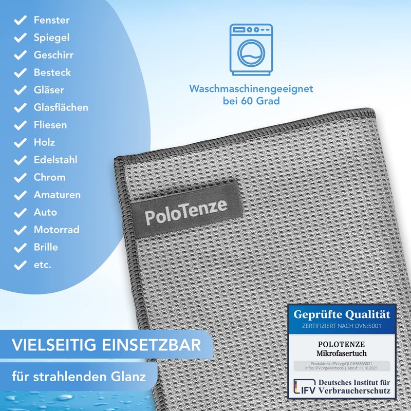 PoloTenze Set of 2 Premium Microfibre Drying Towels, Waffle Towels,