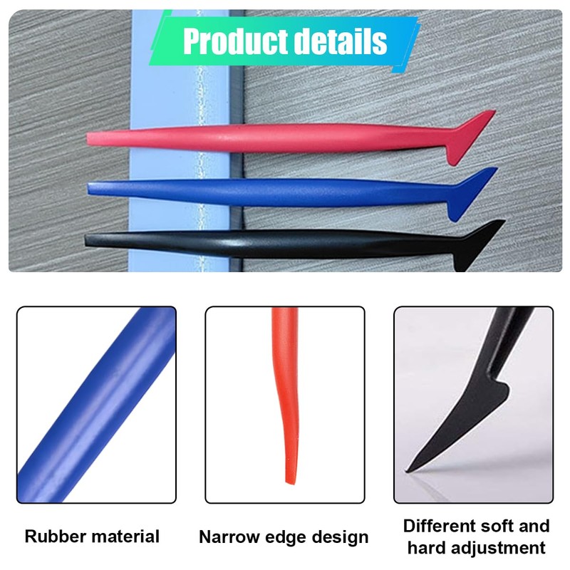 ZIMISI 3PCS Car Micro Squeegee Curves Slot Tint Tool Set,