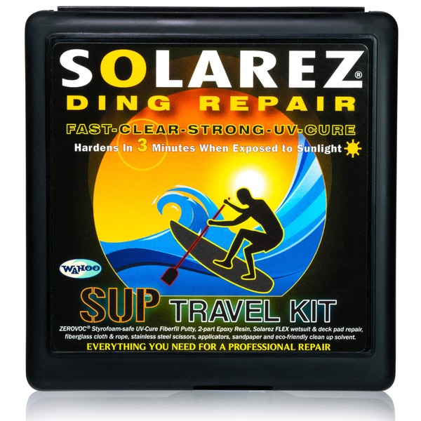 SOLAREZ UV Cure SUP Epoxy Pro Travel Kit - Epoxy Surfboard Repair Kit ~ Cures 3 min in The Sun! Epoxy Surfboard Repair, SUP Repair, Epoxy Wakeboard Repair, Low Odor ~ Eco Friendly, Made in The USA!