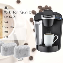 Water Filters for Keurig K-Elite brewer, K-Express, K-Cafe, K45, K90, B40... Premium Replacement Charcoal Water Filters for Keurig K-Elite Series Coffee Machine New and Old (12-Pack)
