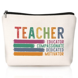 LIANGW Teacher Appreciation Gifts, Thank You Teacher Gift Makeup Bag Cosmetic Bag for Women & Girls Teachers - Ideal Gift for Travel, Birthdays, Christmas, Thanksgiving Day.