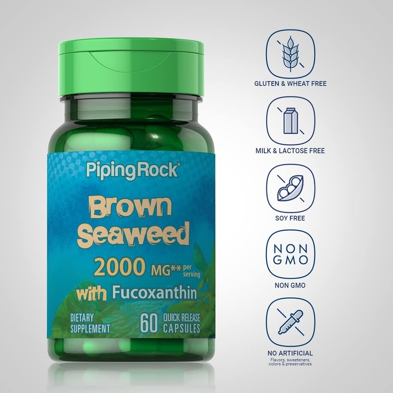 Piping Rock Brown Seaweed Capsules 2000mg | 60 Count |