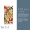 Elrene Home Fashions Fall Printed Fabric Napkins, Set of 8,