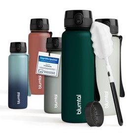 Blumtal Water Bottle 0.5 L - Leak-proof Sports Water Bottle + 1-Click Closure - BPA-Free Water Bottle with Strainer - Sports Water Bottle Dishwasher Safe - Sports Bottle - Petrol Blue