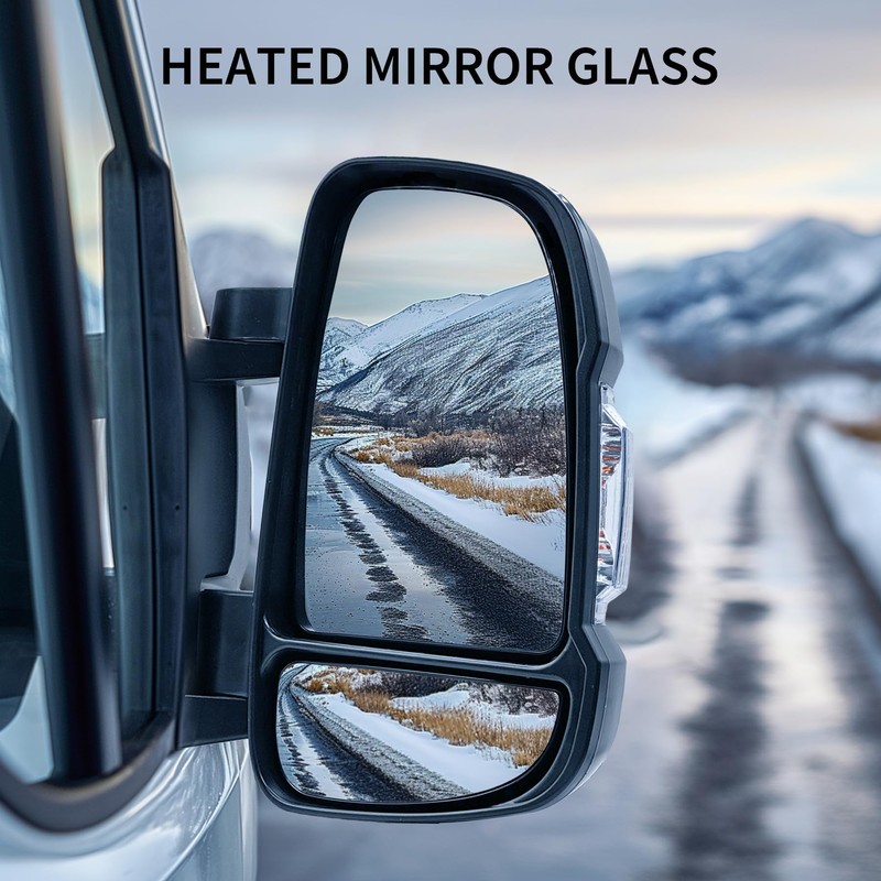 Convitex Passenger Right Side Short Arm Heated Upper Mirror Glass