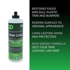 3D Trim Care Restorer of Faded & Dull Plastic, Rubber, Trim & Bumpers - Renews