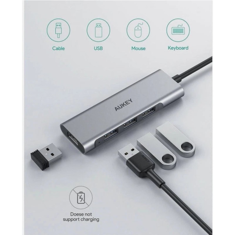 Aukey 2 AUKEY CB-C94 4-Port USB C Hub Aluminum Alloy