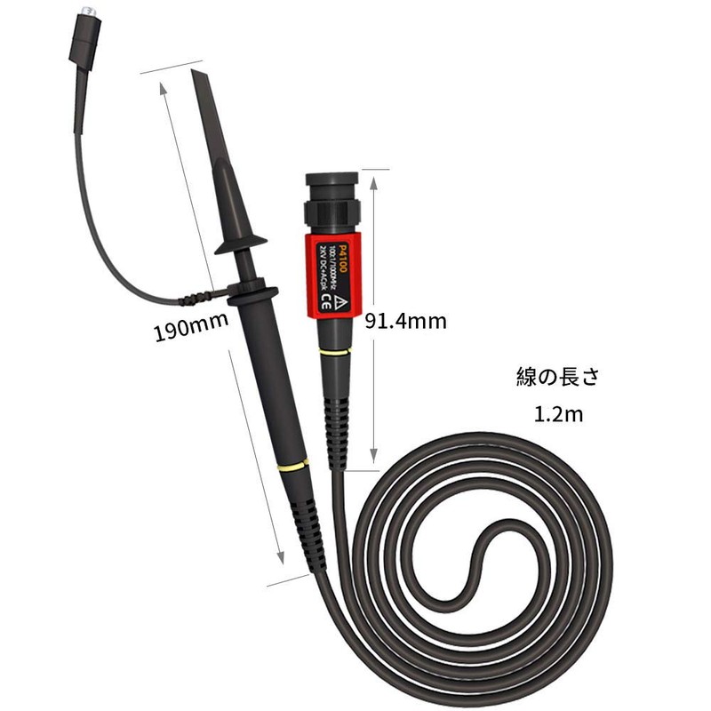 Cleqee P4100 High Voltage Oscilloscope Probe 2000V 100:1 100MHz BNC