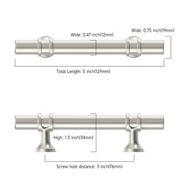Asidrama 10 Pack 3 Inch(76mm) Brushed Satin Nickel Kitchen Cabinet Handles, Cabinet Pulls Kitchen Cabinet Hardware Cupboard Handles Drawer Pulls