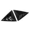 2pcs Gloss Black Rear Side Window Louvers Trim Air Vent