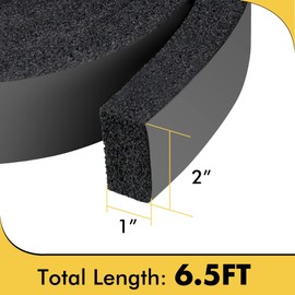Powrocket Window Air Conditioner Insulation Foam Strip 2 x 1 Inch,High Resilience Window Seal Weather Stripping Tape 6.5 Feet Long x 1 Roll