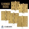 Embassy Solid Brass Door Hinges - 3 x 3 Inch,