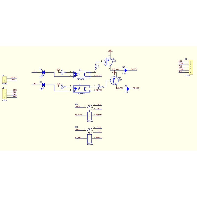 VKLSVAN 2pcs 5V 2 Channel Relay Module Relay for Arduino