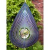 Iron Stop 7.5"/19cm Indigo Teardrop/Raindrop Crystal Wind Spinner + Hook