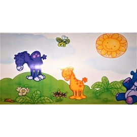 Noah'S Park Safari Border Sticker 5X15 Ft Removable Decorate Kids Room Wall
