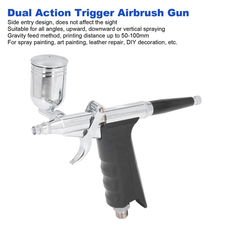 Air Paint Spray Gun Dual Action Trigger Gravity Feed Airbrush