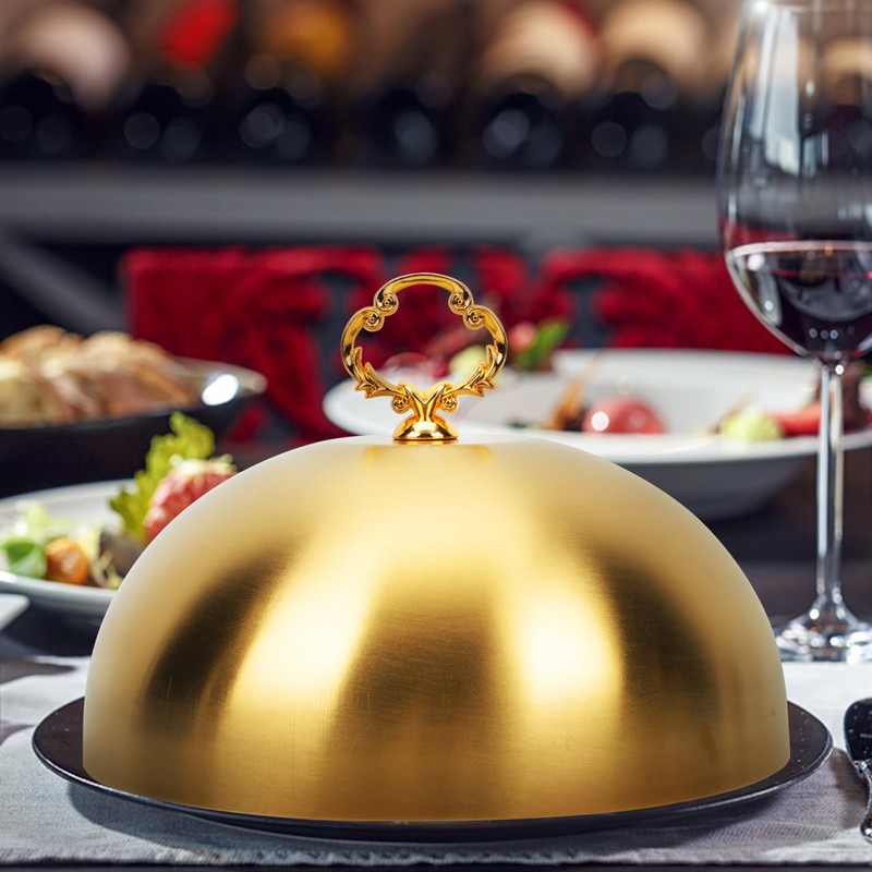 TOPBATHY Stainless Steel Cover with Handle, Steak Cover for Restaurant