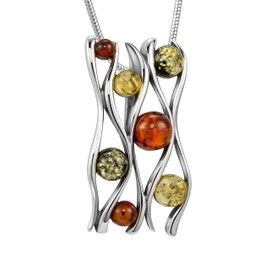 Copal Women's Necklace Amber 925 Silver Baltic Amber Adjustable Length Eco Packaging Gift Idea, Baltic Amber Sterling Silver 925, Amber