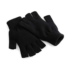 Beechfield Unisex Fingerless Winter Gloves, black, Large / X-Large