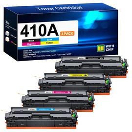 410A Toner Cartridges 4 Pack-Replacement for HP 410A HP 410X to use with HP MFP M477fnw Toner, HP Color Laserjet Pro M477fdw Toner, M452dn, M477 M452 Series, CF410A(Black, Cyan, Magenta, Yellow)