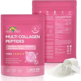 16oz Collagen Powder-Multi Collagen Peptides Powder Collagen Supplements |5 Types I Ii Iii V X with Biotin, Vitamin C Hyaluronic Acid, Keratin & Elastin for Skin, Hair & Nails