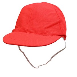 Happy Jersey Red and White Hat, Mesh, Brim Hat, Name Tag, Red and White Hat, red-white