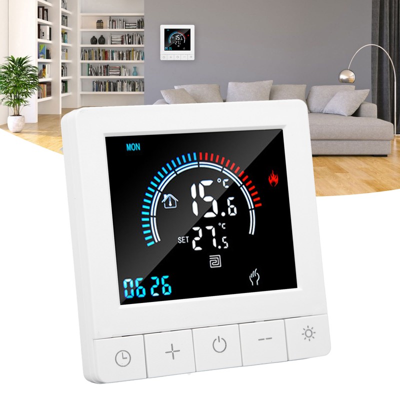 Floor Heating Thermostat LCD Display Touch Control Intelligent Timing Programmable