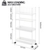 KINGRACK Slim Storage Cart, 4-Tier Metal Utility Rolling Cart with