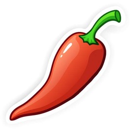 Squiddy Red Spicy Hot Chili Pepper - Vinyl Sticker Decal for Phone, Laptop, Water Bottle (3" Tall)