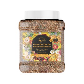 Bulk Wildflower Seed Mix – Honey Bee Wildflower Seed Mix 1 Pound Tub by GevaGrow | Bulk 300,000+ Seed Tub | 19 Variety Flower Seeds for Planting in Pots & Outdoor Gardens | No Messy Bags or Packets |