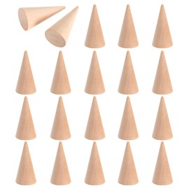 GLEAVI Exhibidor Decorativo de Cono de Madera 20 Piezas Soporte Organizador para Anillos Diámetro 25 CM X Altura 5 CM Accesorio para Vitrinas y Mostra