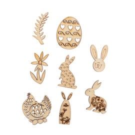 Operitacx 1 Satz Lackierte Holzspäne Herstellung Unbemalte Eierausschnitte Ostern Tischdekoration Diy Ostern Dekoration Das Etikett Ostern Diy Holzornamente Osterparty Diy 50 Stück