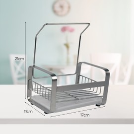 Kitchen Caddy Organizer- Sink Caddy- Kitchen Sink Organiser- Kitchen Sink Caddy Sponge Holder- Best Kitchen Caddy Organiser (Silver)