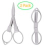 Allpdesky 2 Pieces Stainless Steel Scissors Anti-Rust Folding Scissors Glasses-Shaped