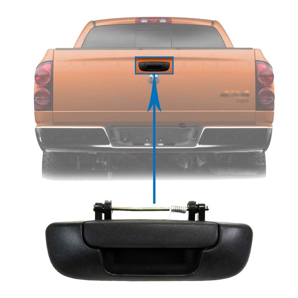 Autoelements Tailgate Handle Without Key Hole Textured Black Plastic for