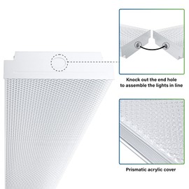 ANTLUX 4FT LED Wraparound 40W Shop Lights for Garage, 4400lm, 4000K, 4 Foot Crystal LED Wrap Light, 48 Inch Integrated Linear Strip Flush Mount Office Workshop Ceiling Lighting Fixture, 4 Pack