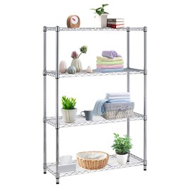 Storage Shelves 4 Tier Wire Shelving Unit Heavy Duty Metal Shelf with Wheels 36" Lx 14" Wx 54" H Adjustable Layer Rack Utility Shelf Garage Shelving Kitchen Shelf Pantry Shelves,1000 Lbs,Chrome