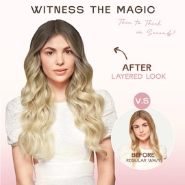 Long Wavy Wig for Women, 26 Inch Synthetic Lace Hairline Ombre Brown Wigs, Natural-Looking Secure Fit, Soft Heat Resistant Fiber