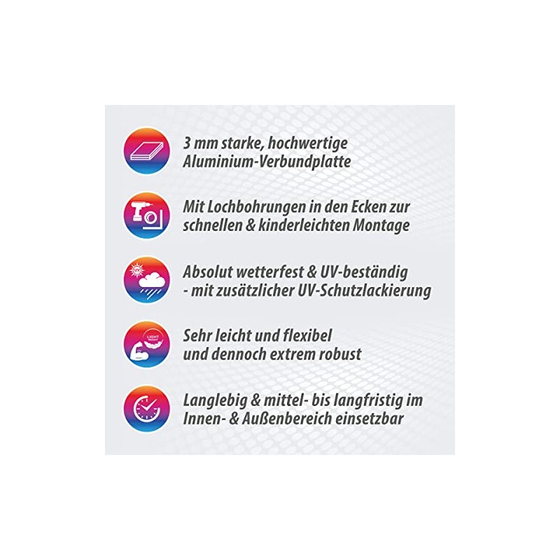 High-Quality Sign Aluminium Dibond with UV Protective Coating "Vorsicht! Dachlawinen"